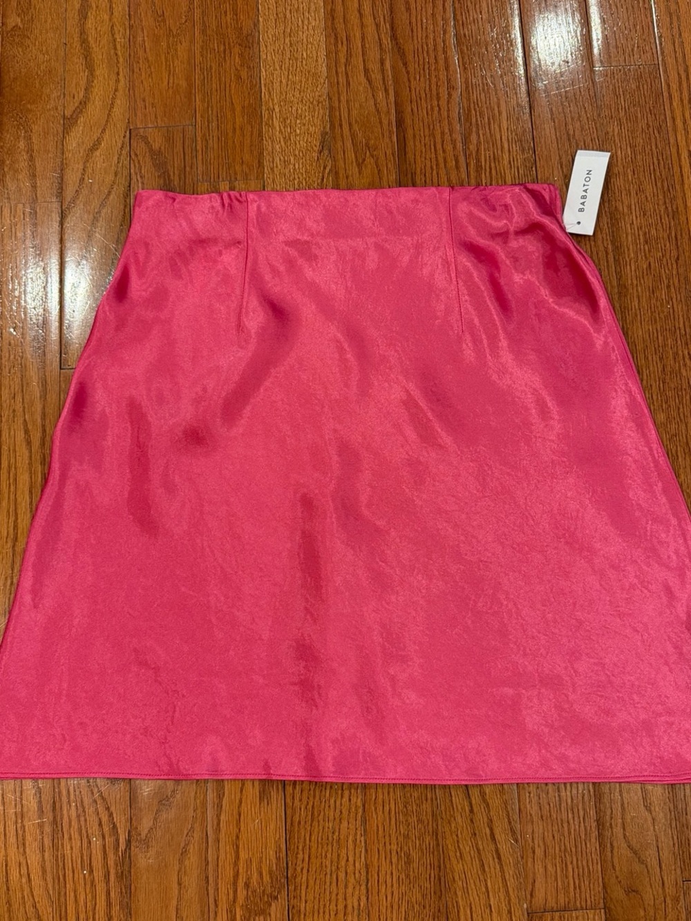 Babaton Hot Pink Satin A-Line Mini Skirt